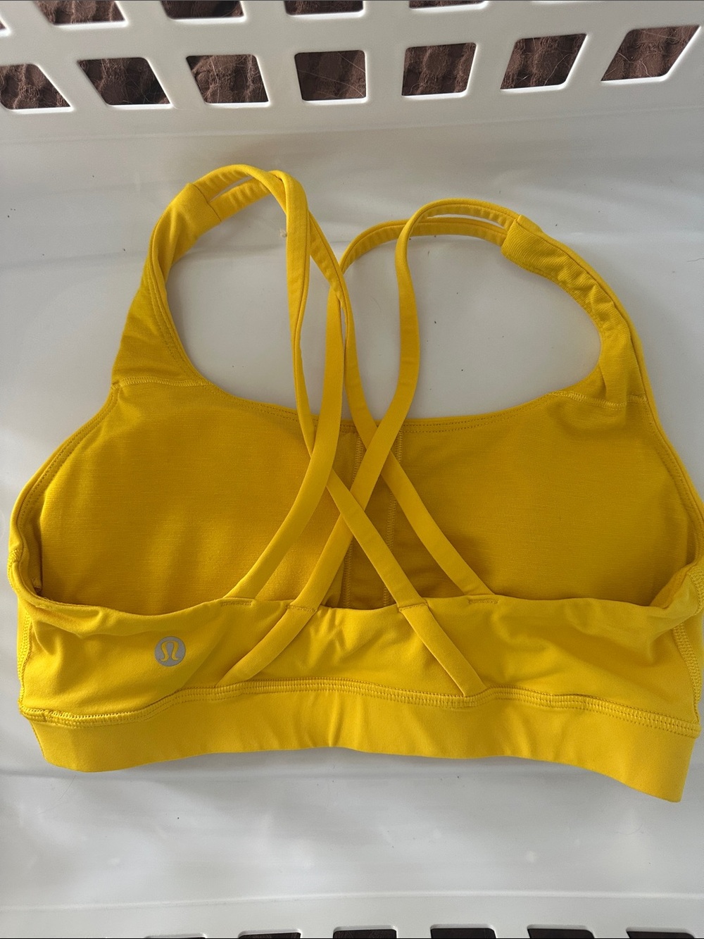 lululemon athletica yellow strappy crossback sports bra